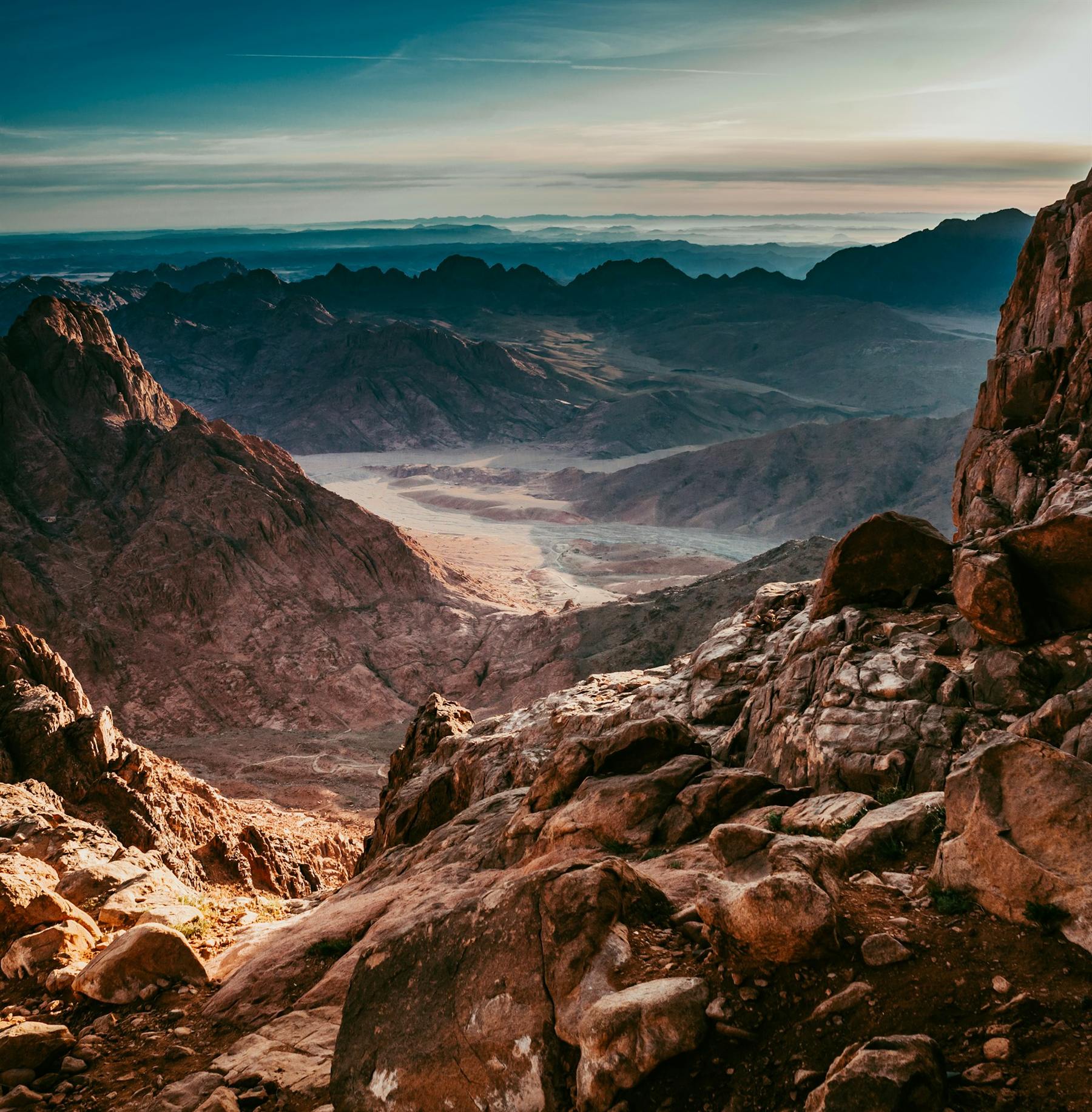 The Sinai mountains at first light